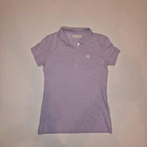 Aeropostale Women's A87 Medium Lavender Short Sleeve Pique Polo shirt